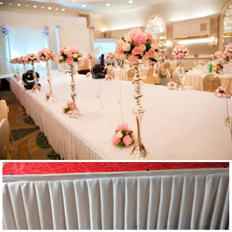 Fashion colorful ice silk table skirts cloth runner table runners decoration wedding pew table covers hotel event long runner decoration
