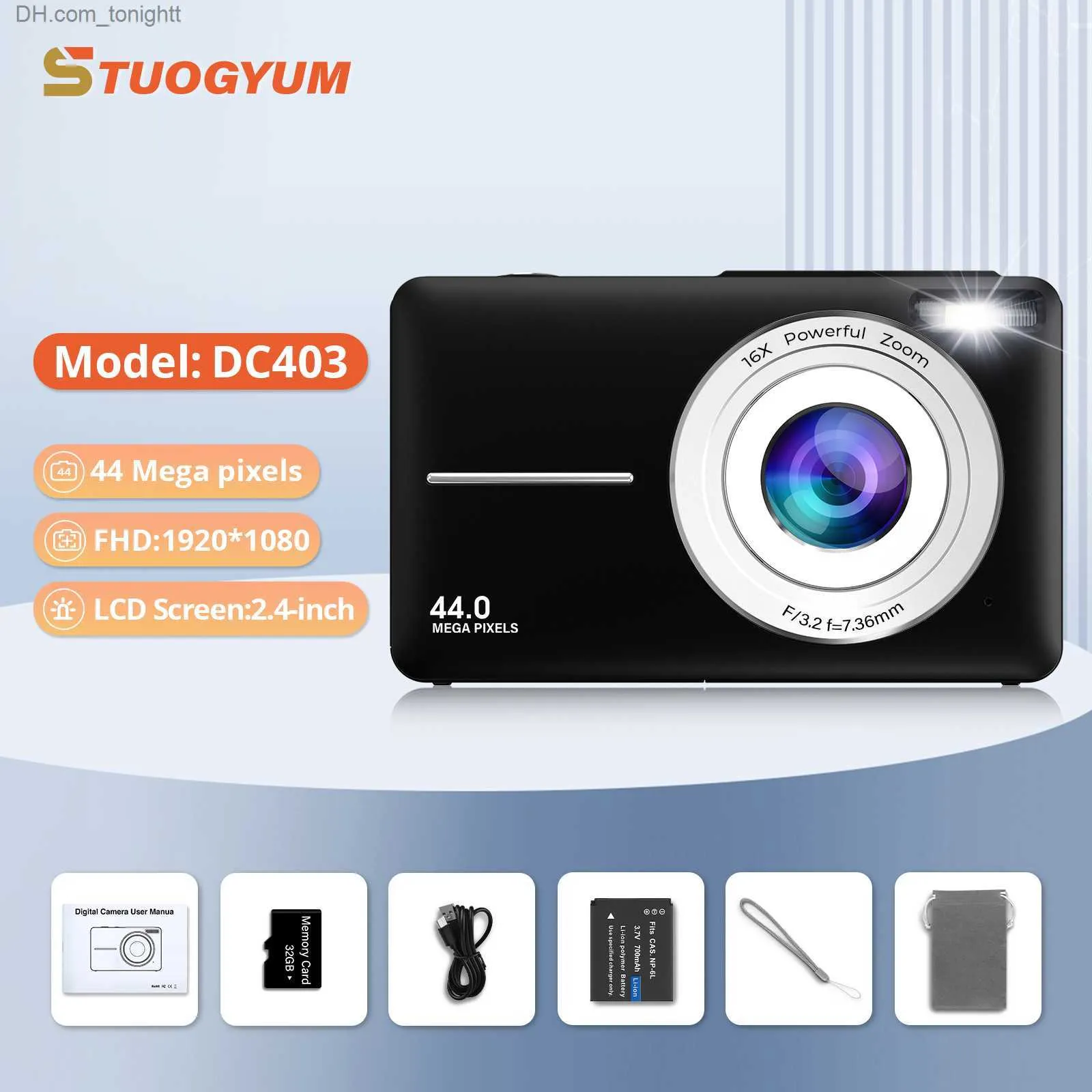 Camcorders Digitale Camera Kinderen voor Camcorder met 16x Zoom Compact Camera's 1080P 44MP Beginnersfotografie Q230901
