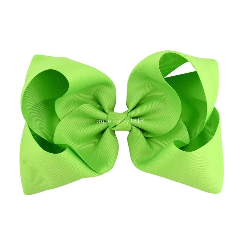 8 inch Solid Color Grosgrain Ribbon Bows Hair Clips Cute Girls Large Handmade Hairpins Barrettes Kids Hair Accessories