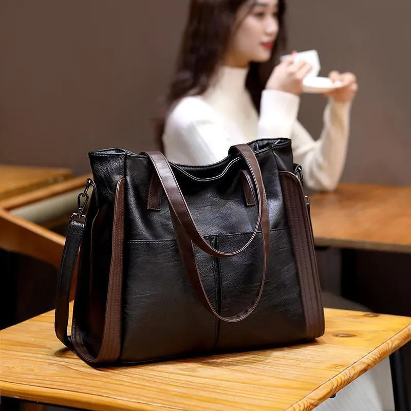 Sacs de soirée Sacs à main de grande capacité pour femmes, sac à bandoulière en cuir souple pour dames, sacs seau rétro fourre-tout de luxe, sac à main et sac à main 230830