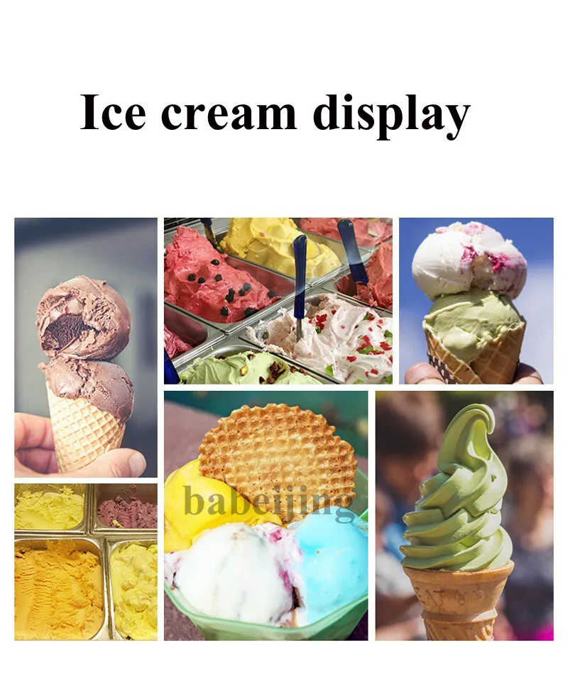 商業用アイスクリームメーカーマシンショーケース：6バレル10タンク