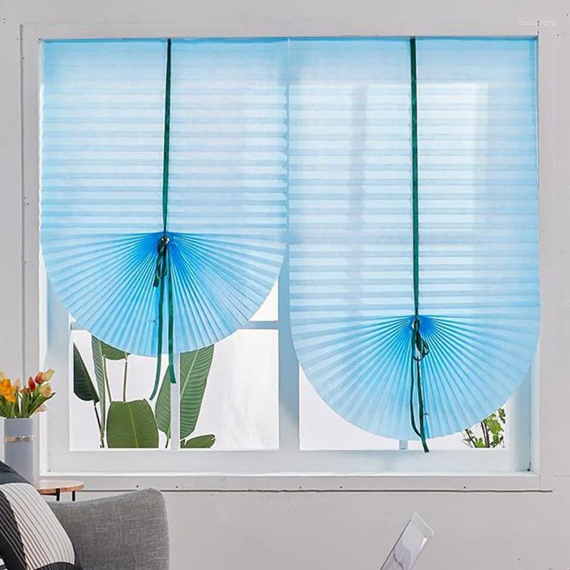 Curtain Windows Balcony Shades Self-Adhesive Pleated Blinds Half Blackout For Coffee/Office Window DoorCurtains Bathroom Kitchen