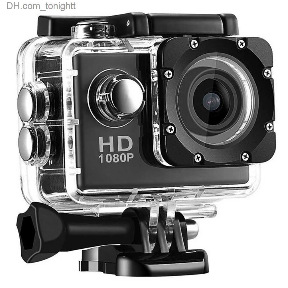 Camcorders 2.0 "HD 1080P / 24FPS防水デジタルアクションカメラビデオCMOSセンサー広角レンズスポーツカマラQ230831