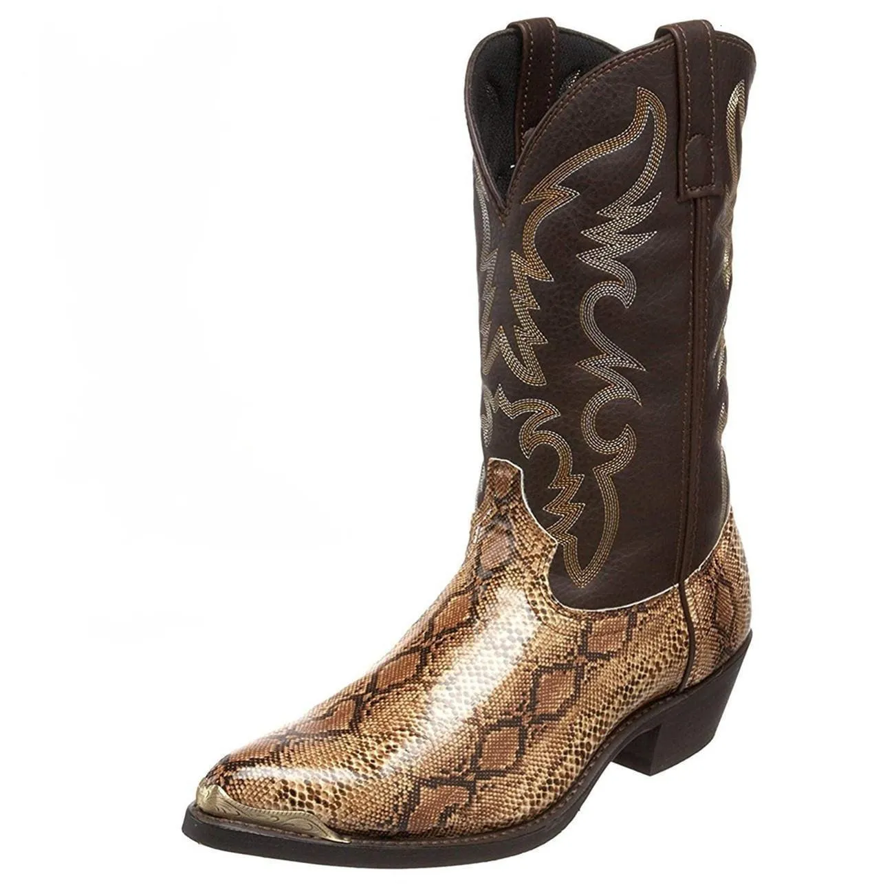 Boots Unisex Cowboy Men Motionhigh Motorcycle Retro PointedTop Western Snake Pattern Женщины Размер 3848 230831