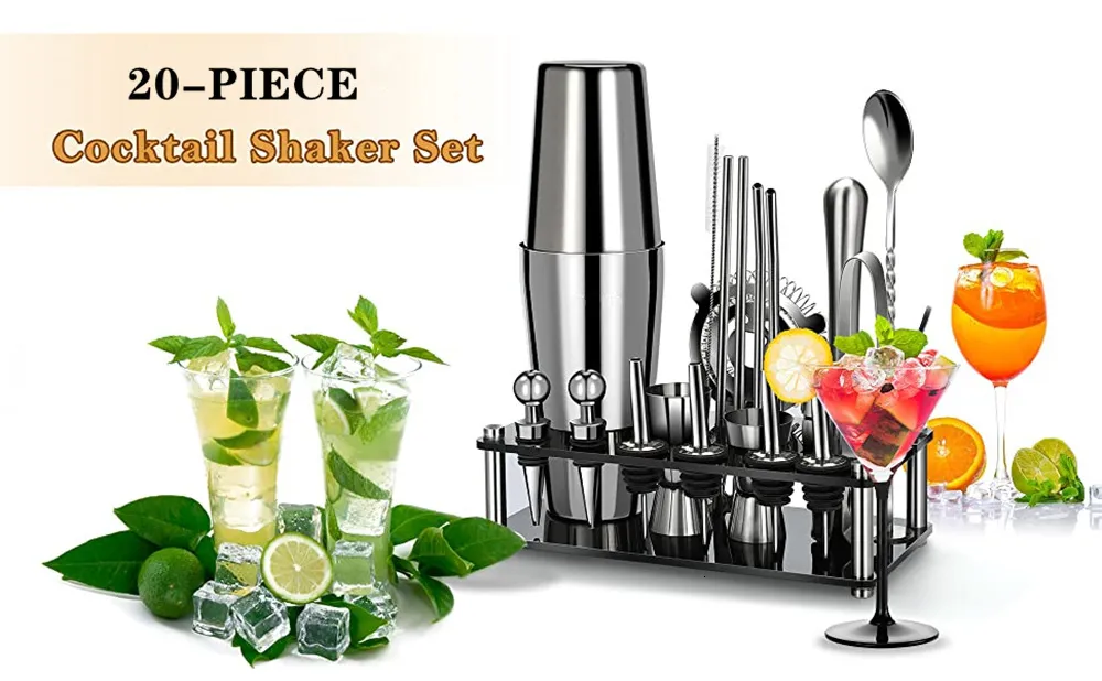 Outils De Bar Boston Cocktail Shaker Set 20 Pièces Kit De Barman Pour  Boisson À La Maison Vin Martini Mélangeur Outil 550 750ML 230830 Du 40,51 €