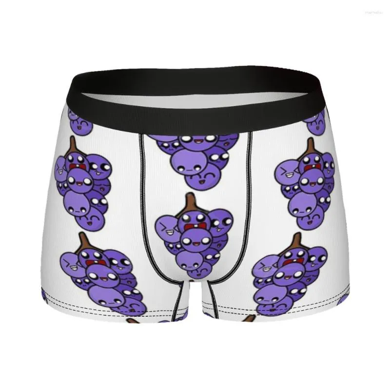 Cuecas lindas uvas homens boxer briefs festa de frutas altamente respirável de alta qualidade impressão shorts presente idéia