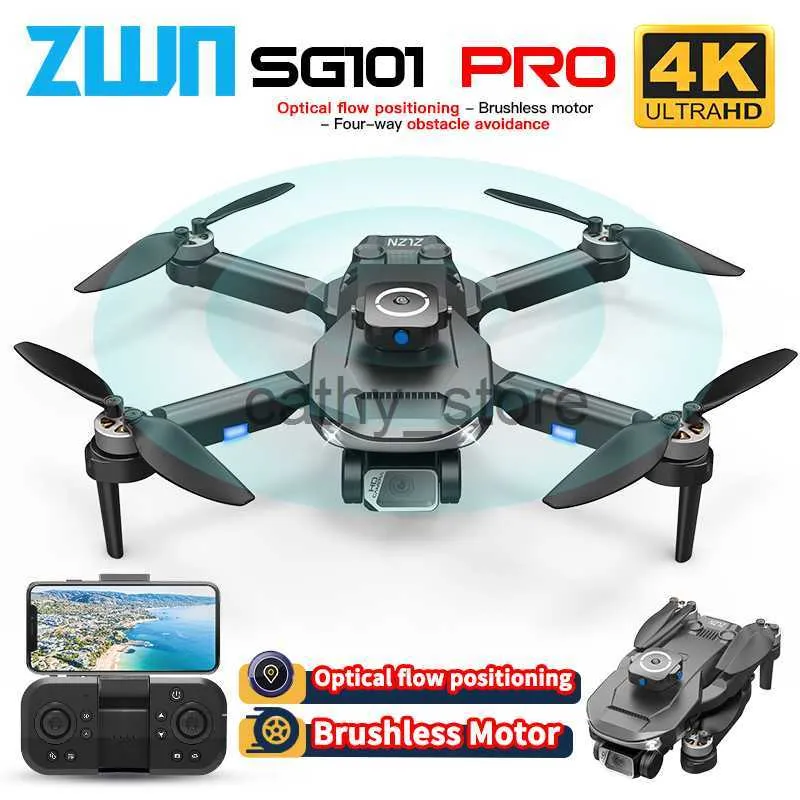 シミュレーターZWN SG101ProミニRCドローンプロフェッショナル4K HDカメラブラシレスモーター障害物Quadcopter Toy Gift vs Z908Pro Dron X0831