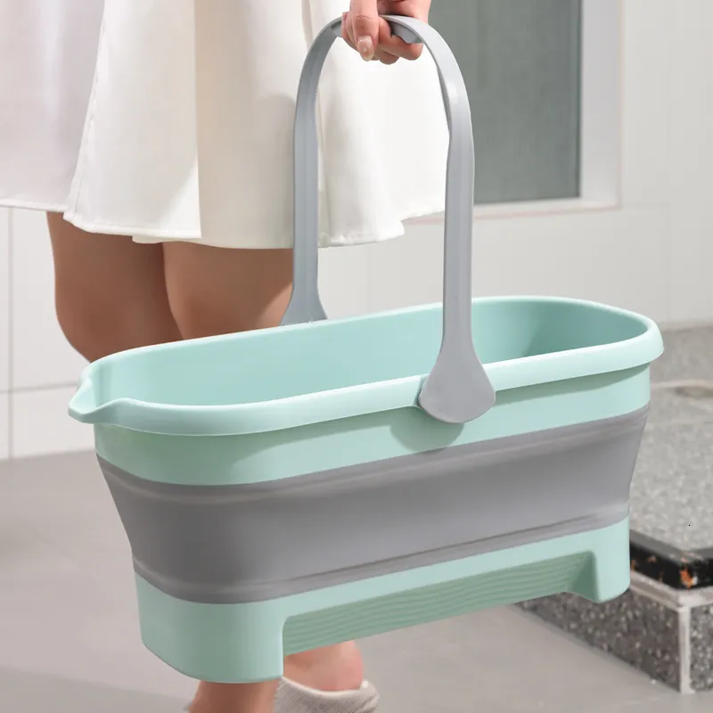 Seaux Seau de vadrouille pliable bassin pliant avec poignée seau d'eau pliant pour le stockage du linge nettoyage ménager accessoires de salle de bain 230830