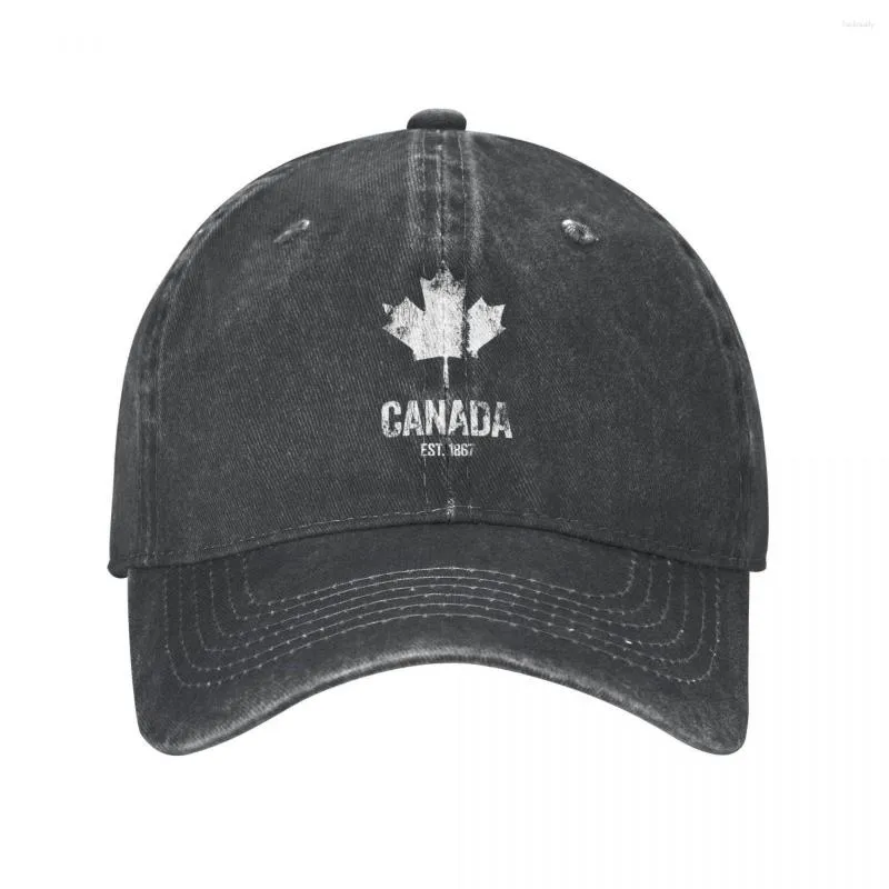 Boll Caps Canada Flag Pride Etablerat 1867 Baseball Cap Men Kvinnor Ejressade tvättade solresor justerbara hattar