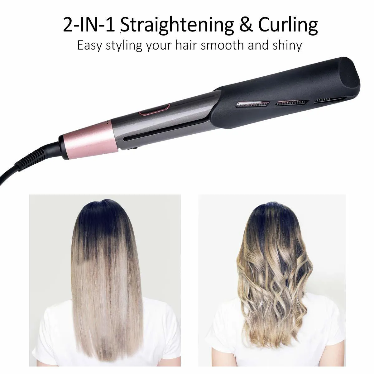 Hair Straighteners Professional Spiral Wave Curl And Straight Iron Styling Tools 2 in 1 Curler Straightener Twisted Ionic Flat Styler 230831