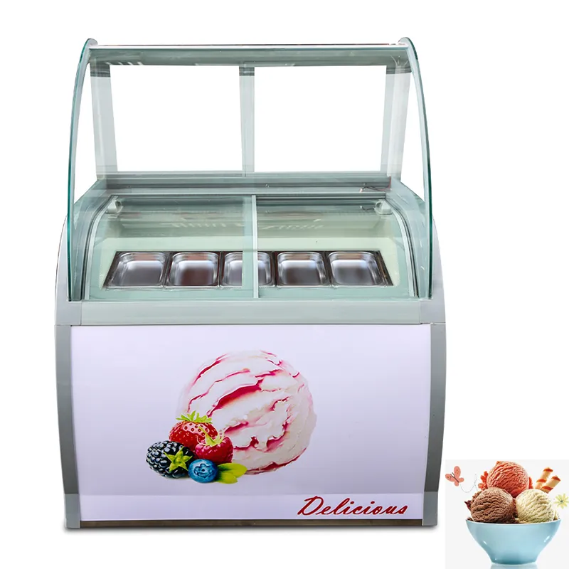 Vitrine de crème glacée 180W, vitrine commerciale de bureau pour glaces, Machine de stockage de crème glacée