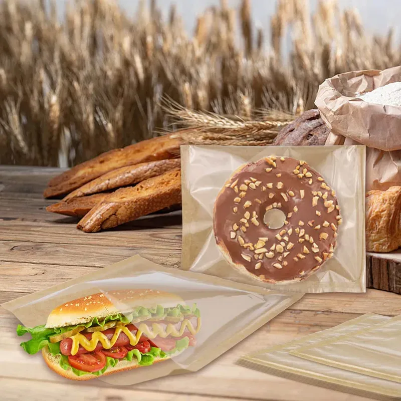 200 Pack Heat Sealable Bakery Bags With Window For Cookies