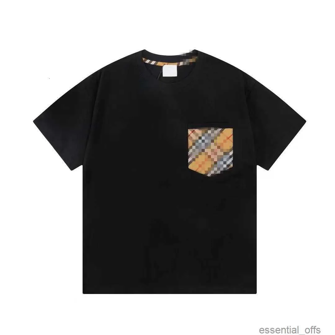 Burby Men's T-shirt Designer Shirt Round Neck Short Sleeve T-shirt Men's Women's Sweatshirt plaid Printed Cotton oversizeT-shirtR0B7