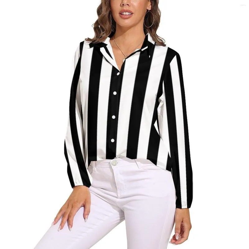 Women's Blouses Red And White Striped Blouse Slimming Stripes Print Custom  Womens Long Sleeve Street Fashion Shirts Oversized Clothes