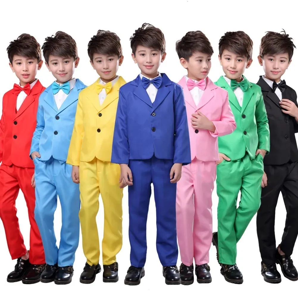 Pakken LOlanta 5 stks Kids Jongens Effen Pak Formele kleding Gentleman Blazer Kleding Set voor Verjaardagsfeestje Bruiloft 230830