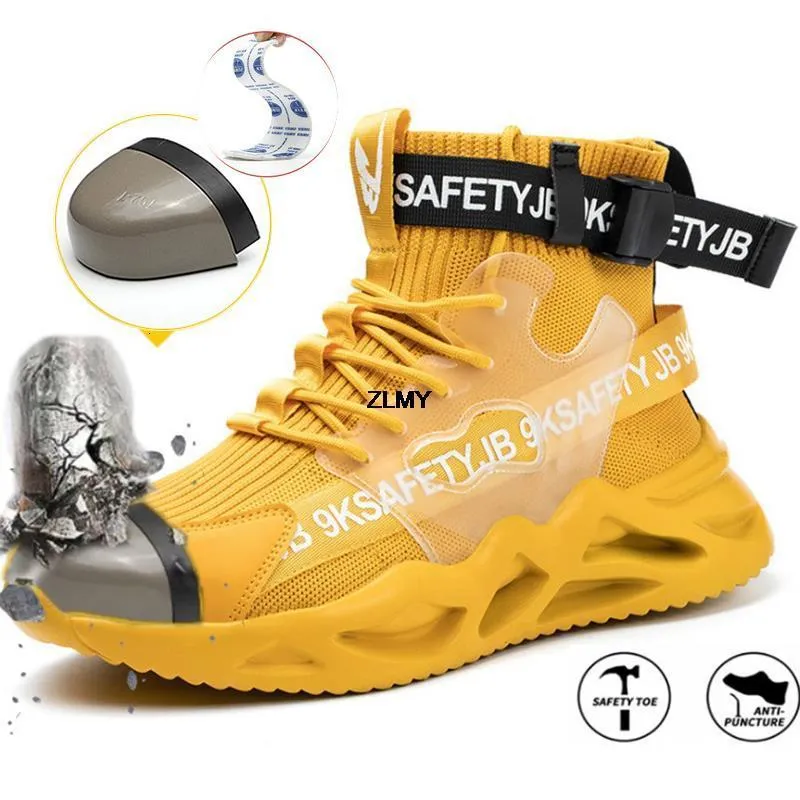 Bottes Chaussures de sécurité de mode hommes chaussures de travail à bout en acier baskets anti-crevaison homme bottes de sécurité de travail industriel botte de protection respirante 230831