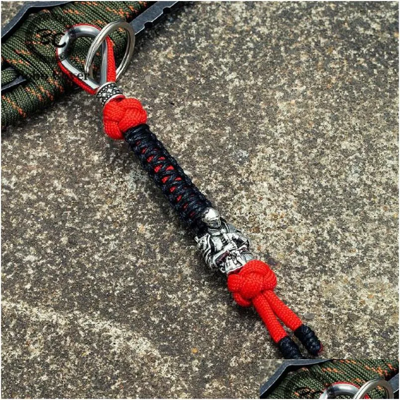 Kleryki Smyczowe ręcznie robione nordyckie łańcuch rycerzy męski męski Paracord Paracord Rope Keyring King Arthur Nóż wisior Amet Antique Dr dhwou