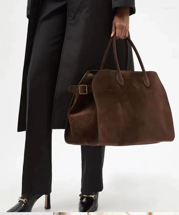 حقائب المساء MARGAUX15 حقيبة يد حقيبة البقرات عالية السعة حقيبة ركاب السعة The Suede Row LCU Soft Fashion Designer Women