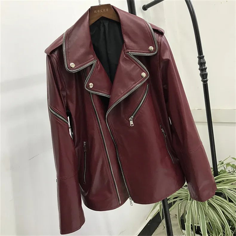 Jaquetas femininas Sungtin Mulheres soltas jaqueta de couro pu preto macio jaqueta de couro falso rua moto motociclista casaco de couro senhora casual outerwear 44eff