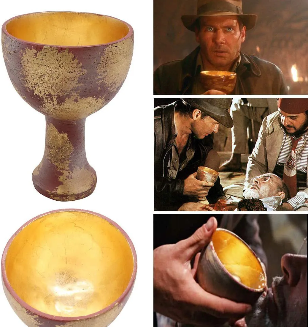 Obiekty dekoracyjne figurki Indiana Jones Holy Graal Cup Rzemiosła Halloweenowe rekwizyty Dekoracje dla Indiana Jones Home Decories Akcesoria 230830