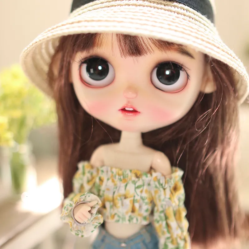 Accessoires de poupée Vêtements faits à la main Mode Hors épaule Haut à manches longues sans bretelles Blouse à imprimé floral pour Blyth Licca Azone OB24 230830