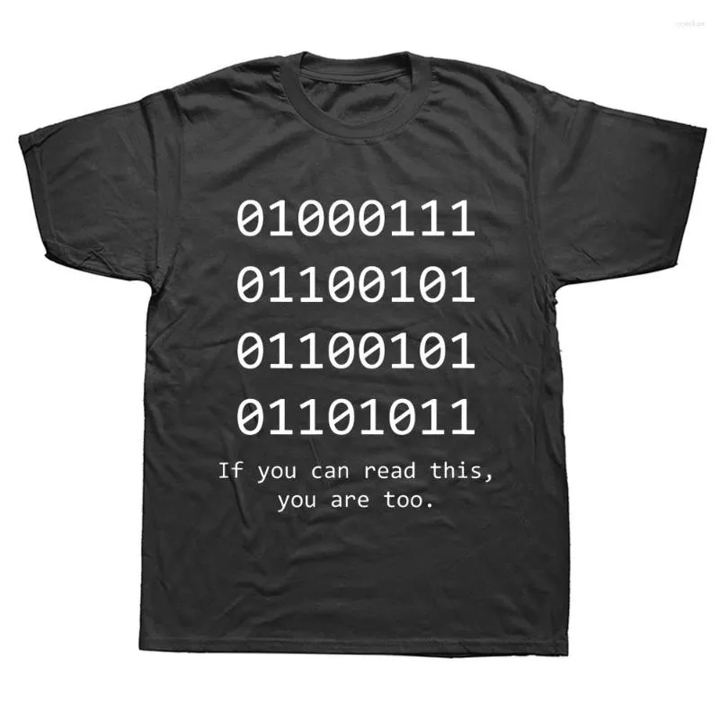 Homens Camisetas Computador Programador Código Binário Desenvolvedor Geek Camisa Streetwear Manga Curta Presentes de Aniversário Estilo Verão Camiseta Mens