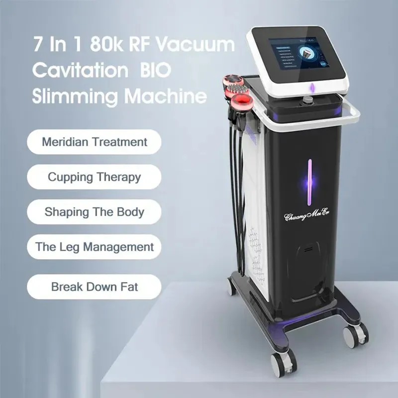 Multifunktion 7 i 1 Body Slimming Muscle Building Fat Freezing Beauty Salon RF Machine 80K Ultraljud Vakuumkavitation Ta bort terapimaskinen