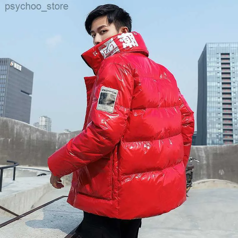 Men's red winter jacket top