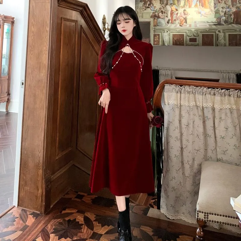 Velvet Long Sleeve Dresses