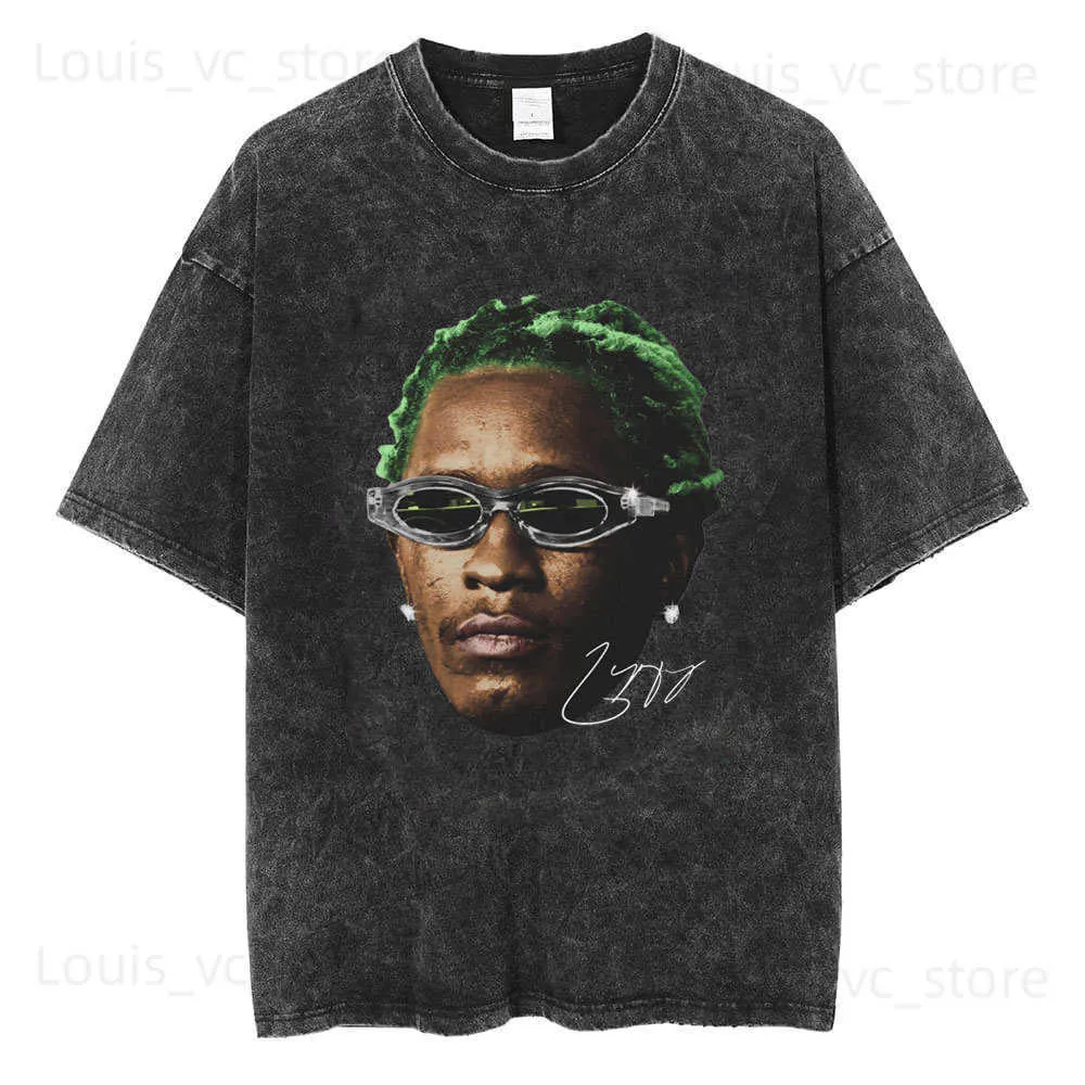 T-shirts voor heren Rapper Young Thug Washed T-shirt, unisex, hiphop, vintage, gotische stijl, T-shirts, casual, oversized katoen, zomer-t-shirts, streetwear T230831