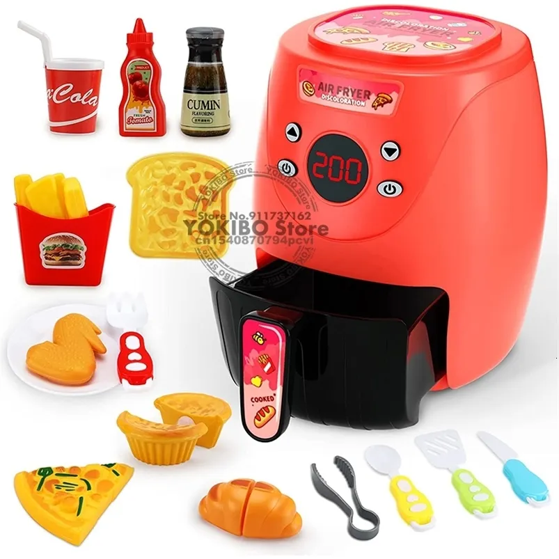 Kuchnie grają w żywność Udawaj Air Fryer Toys for Kids with Cola Fried Chicken Kitchen Kitchen Akcesorium Dziewczęta L230830