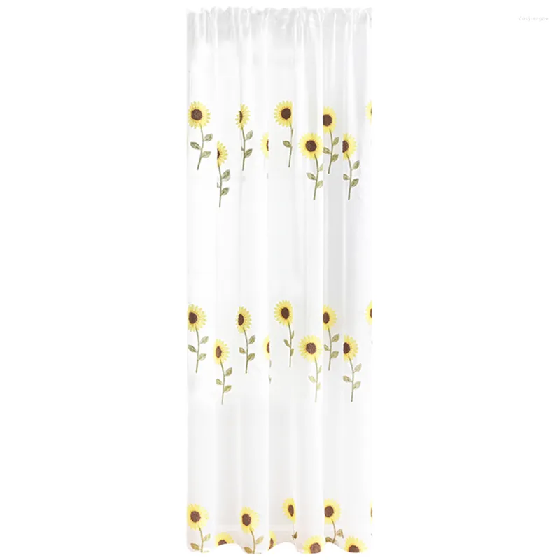 Rideau tournesol rideaux décoration élégant drapé confidentialité fenêtre pure draperie chambre