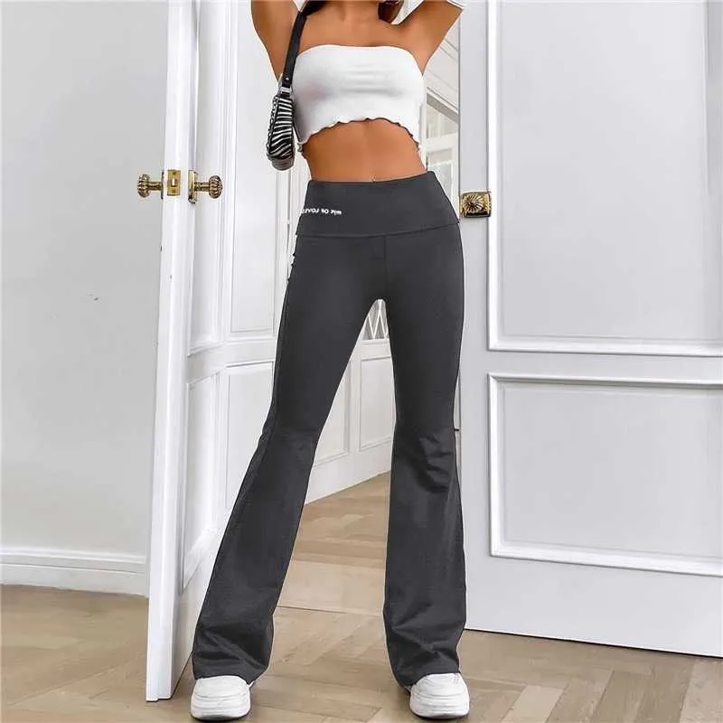 Flare Leggings Yoga Pants Women High Waist Wide Leg Pants Women Gym Sports  Black Flared Pant Plus Size Dance Trousers 2023 New X0831 From 4,88 €