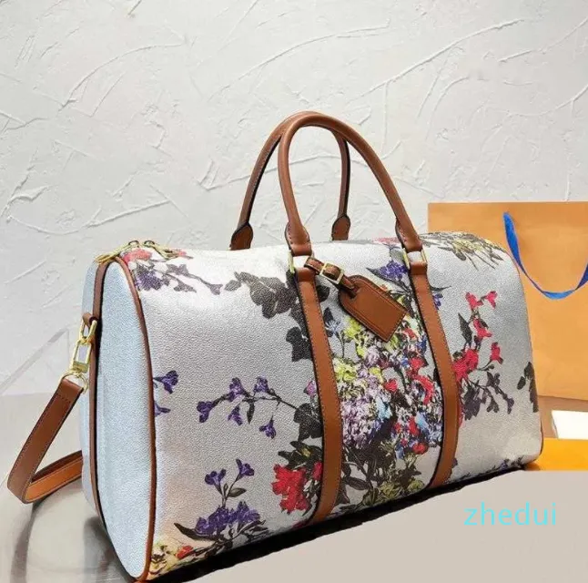 Print Duffle Bag Classic Travel Bag Large Capacity Luggage Pouch Women Leather Designer Bag Ladies Fashion Flower designer Handbag