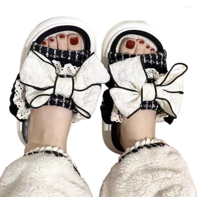 Pantoufles Suihyung femmes été intérieur reniflard lin maison chaussures décontractées doux grand arc diapositives plates pour les filles femme plate-forme appartements
