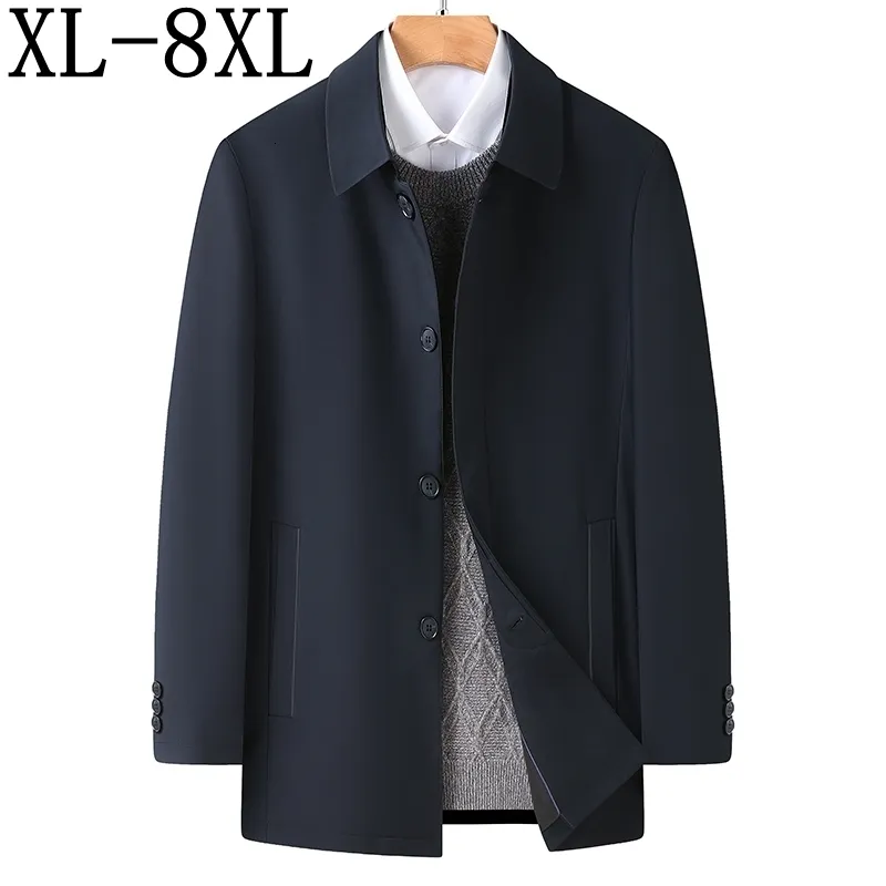 Herrgravrockar 8xl 7xl 6xl Autumn Mens Business Long Jackets Casual Windbreaker Loose Jacket Men Coat Fashion Male Overcoat 230831