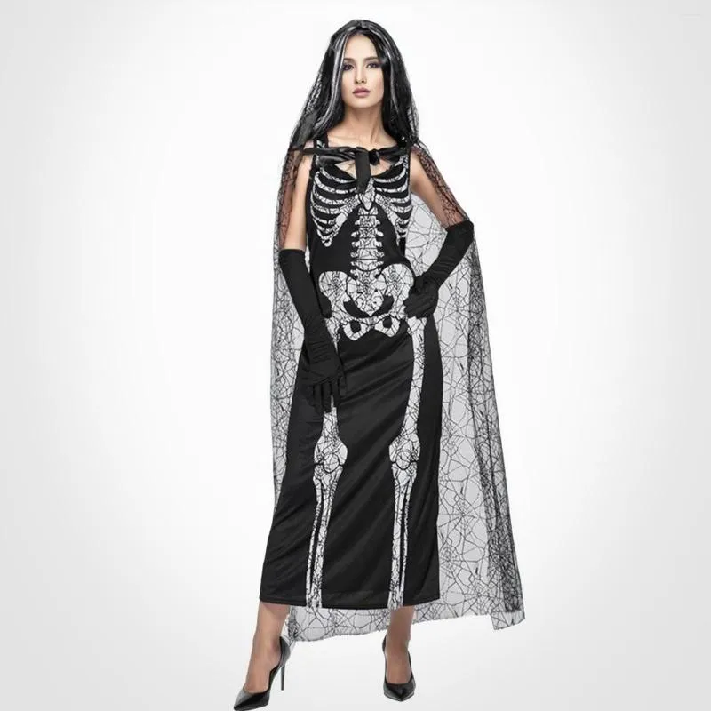 Ghost Bride Skeleton Cosplay Dress Halloween Costume