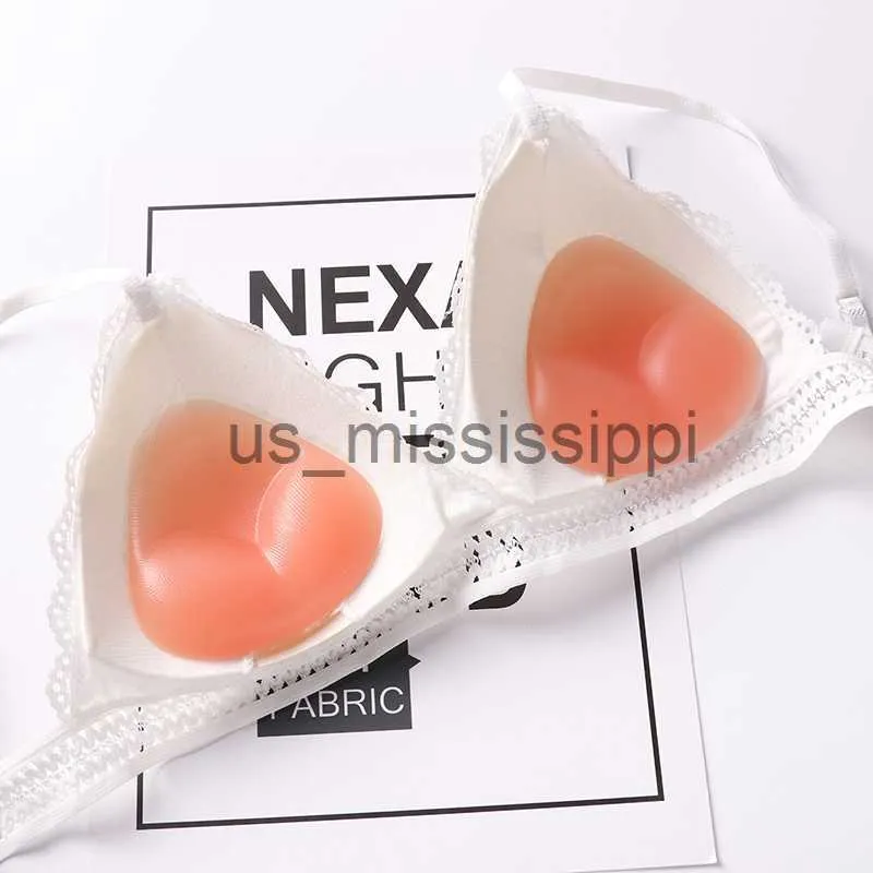 Cuscinetto per il seno 1 paio di inserti per reggiseno in silicone per bikini a triangolo in silicone, cuscinetti per reggiseno push up, pasticcini invisibili per rinforzare il seno, lingerie x0831