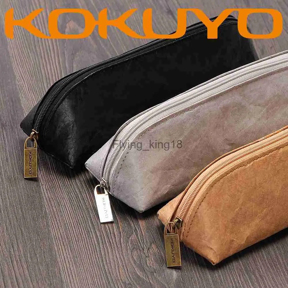 Pencil Bags Japan KOKUYO SSORT Vintage Tyvek Paper Pencils Bags Waterproof Stationery Storage Supplies WSG-PC102 HKD230831