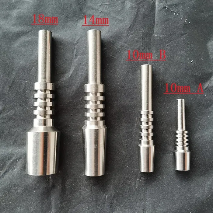 10mm Titanyum İpuçları Titanyum Tırnak Erkek Eklemi Mikro NC Kit Ters Çiviler Uzunluğu 40mm Konsantre Dab Quater Boru Cam Bongs