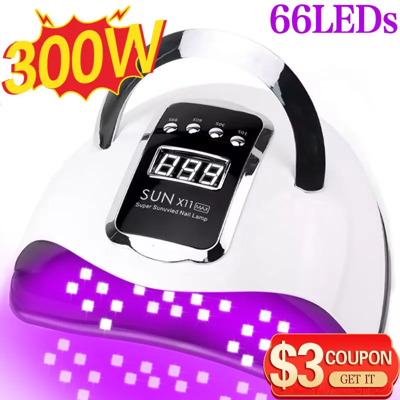 Sèche-ongles 300W mise à niveau lampe puissante avec grand écran LCD sèche-capteur intelligent pour sécher le gel UV vernis équipement de salon d'art 230831