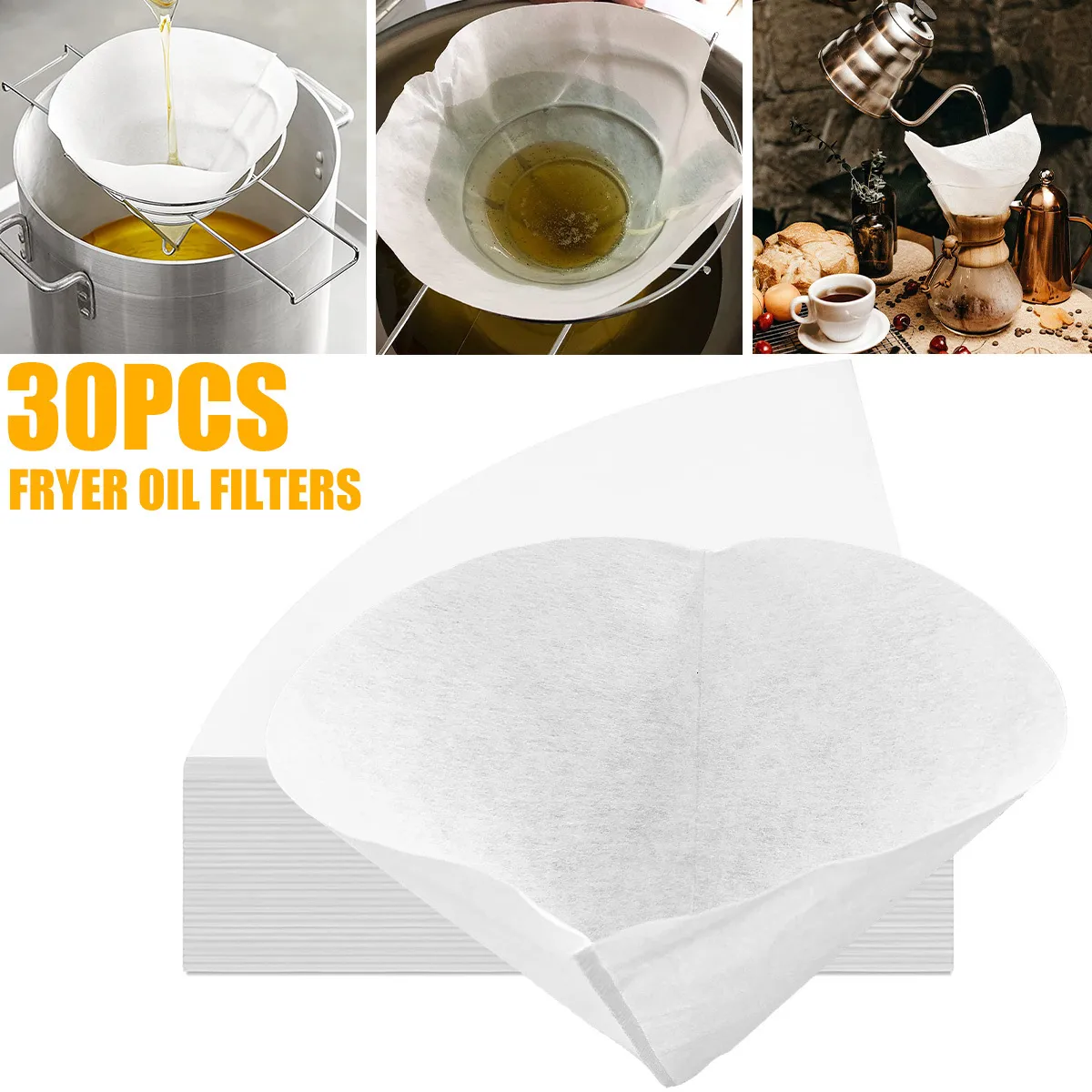 Coladores Coladores Filtro de aceite para freidora Filtros de cono Conos de filtro no tejidos Conos de filtro de aceite de cocina Juego de filtros de jarabe de arce Filtro de conos para cocina 230831