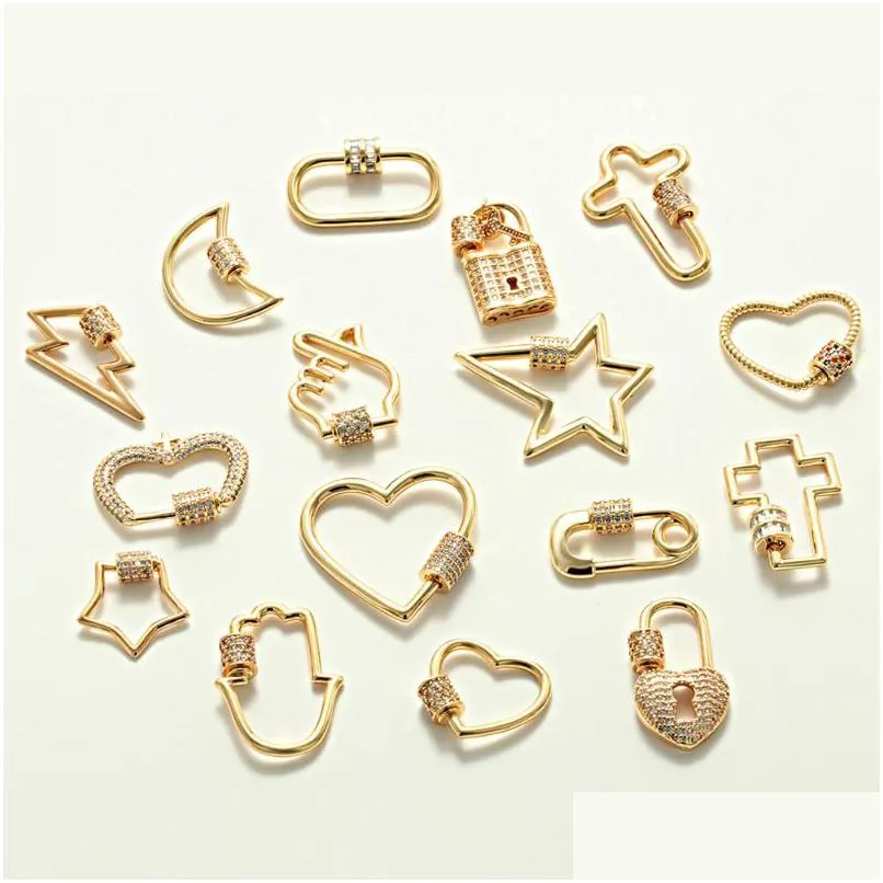 Charms Charm For Jewelry Making Supplies Heart Star Moon Cross Pendant Diy Earring Bracelet Necklace Copper Zircon Accessoriescharms D Dhciz