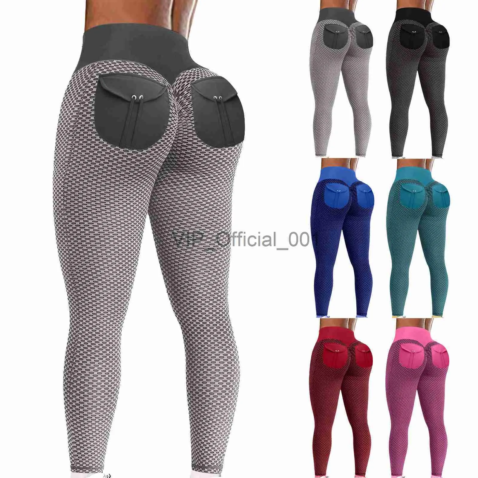 High Waist Scrunch Butt Yoga Leggings With Pockets With Back