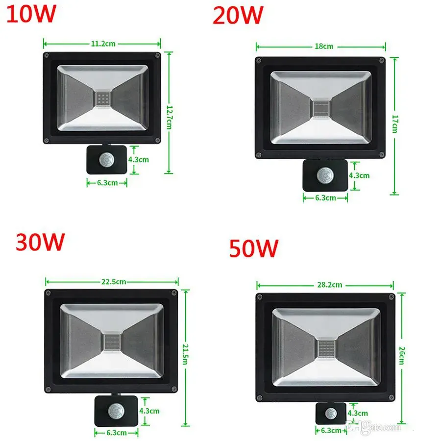 Pir Motion czujnik 10W 20W 30W 50W UV LED Black Light Flood Light AC85-265V Outdoor Stage Light for Blacklight Party