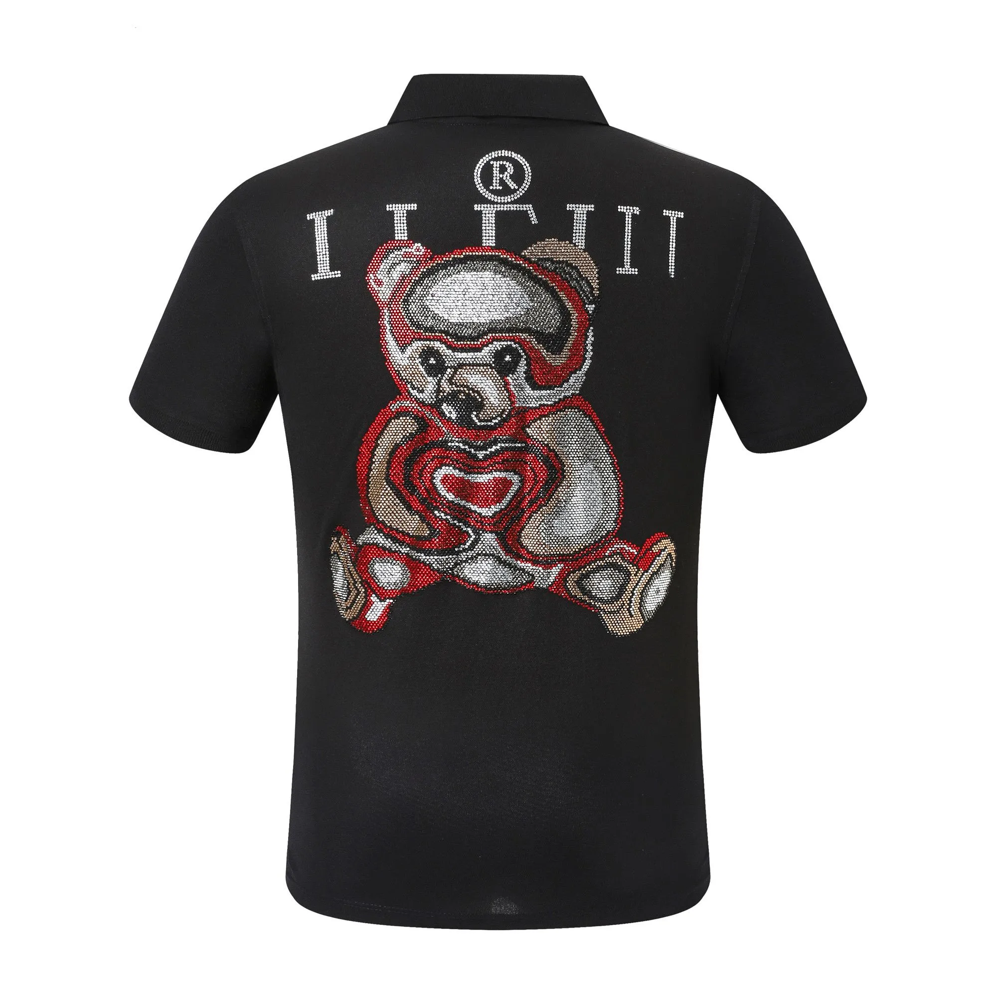 NIEUWE Designer PP Mannen Polo Shirt Schedel Zomer Diamant Phillip Effen T-shirt met korte mouwen Harajuku Tee Merk Schedels Print Tops streetwear PP9019