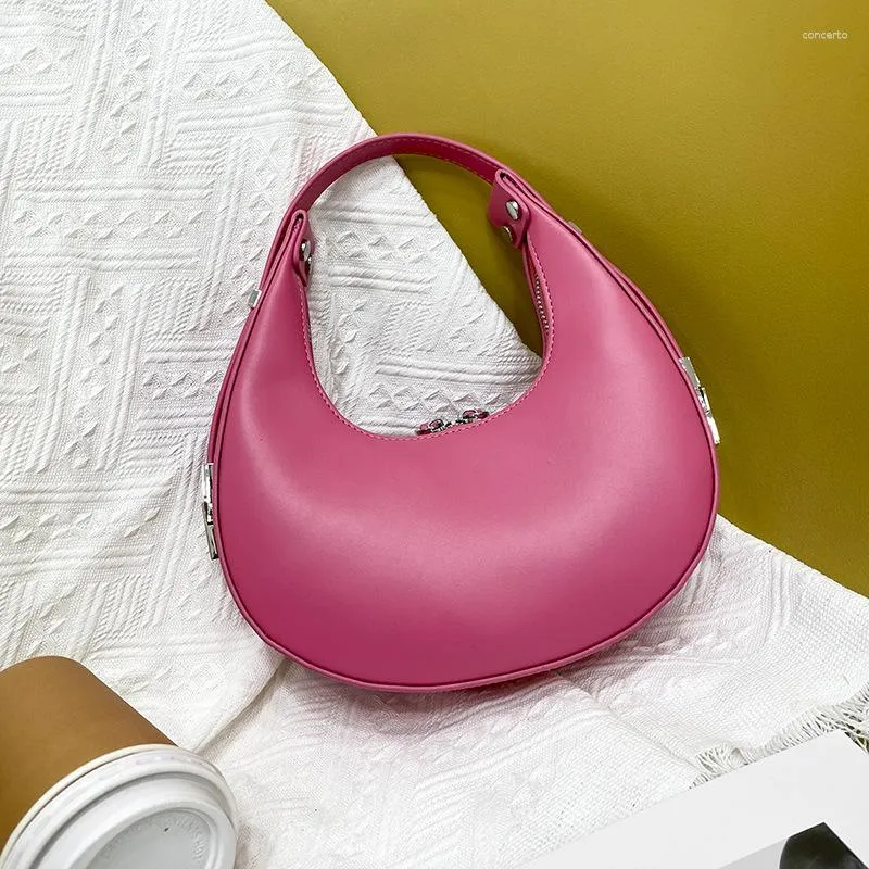 Shoulder Bags Fashionable Pu Leather Crescent Bag For Women Round 2023 Designer Pures Handbag