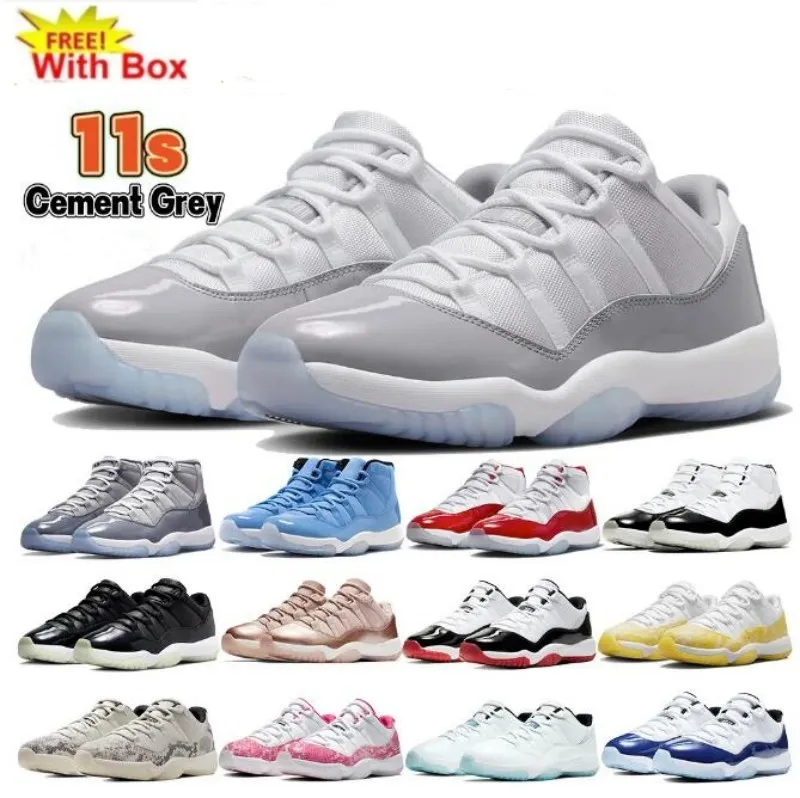 2024 11S كرة السلة أحذية منخفضة الأسمنت رمادي 11S DMP Gamma Blue Cherry Pure Violet Sneakers أحذية رياضية مع صندوق