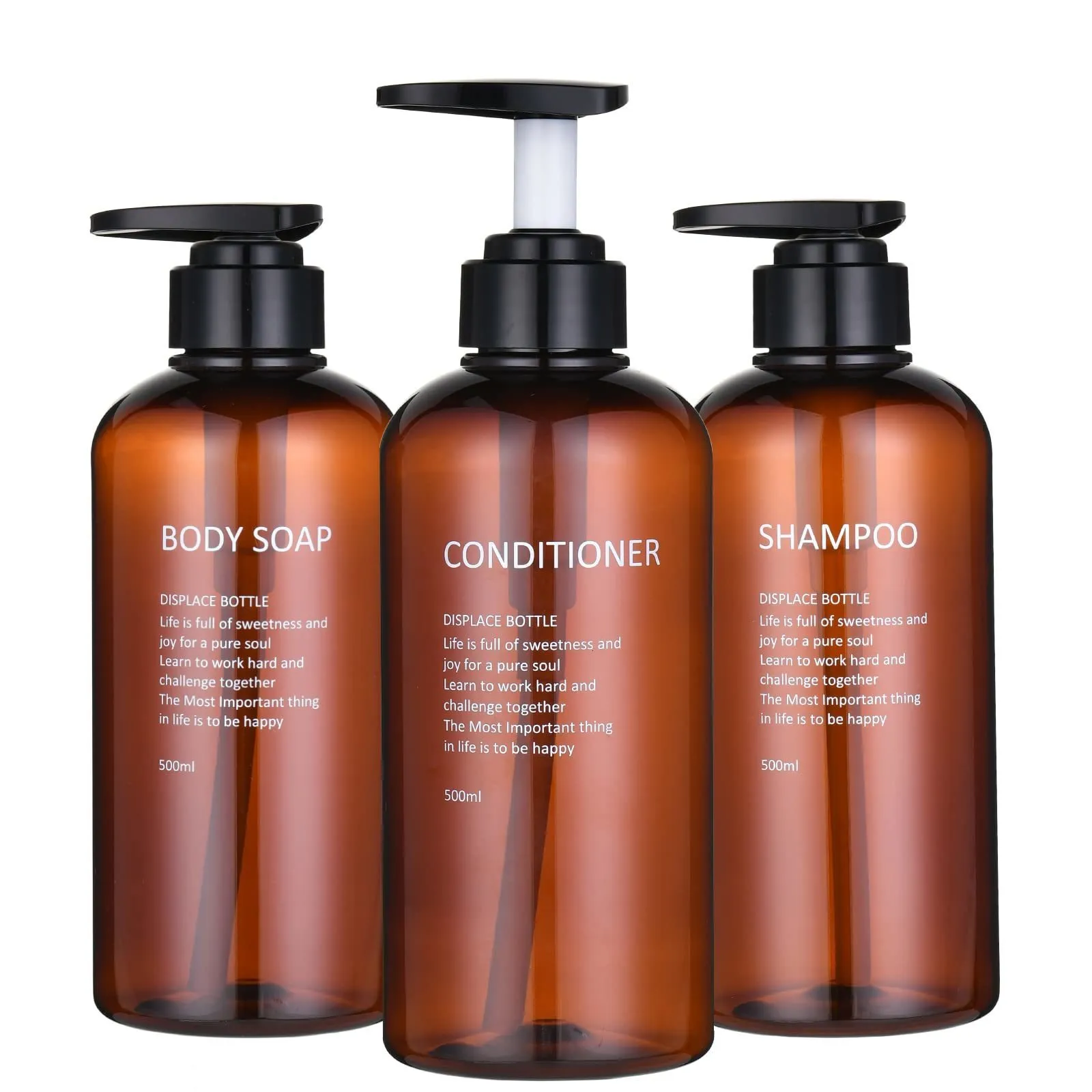 Liquid Soap Dispenser 3Pcs Shampoo and Conditioner Dispenser Bottles Bathroom Plastic Empty Refillable Pump Lotion Bottle Cosmetic Containers Set 230831