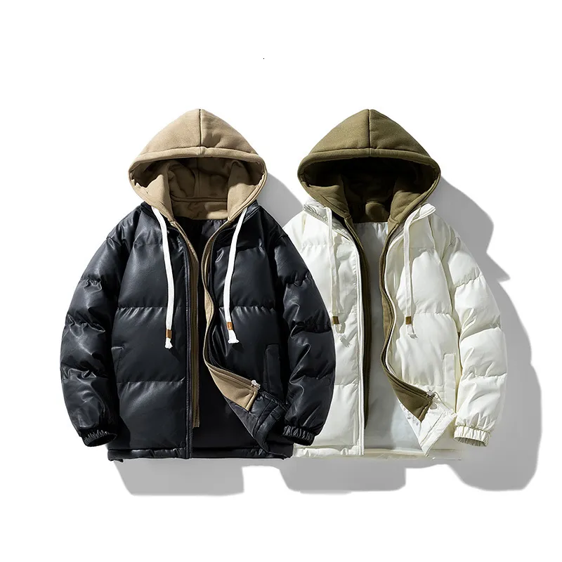 Jaquetas masculinas jaqueta de inverno jaquetas para homens à prova de vento com capuz moda coreana ropa y2k roupas de manga comprida roupas para baixo casaco quente 230831